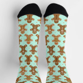 ジンジャーブレッドマンクリスマスパターン ソックス (上部)