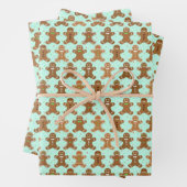 ジンジャーブレッドマンクリスマスパターン ラッピングペーパーシート (インサイチュ)