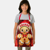ジンジャーブレッドマンクリスマスパーソナライズされたキッズ エプロン (インサイチュ)