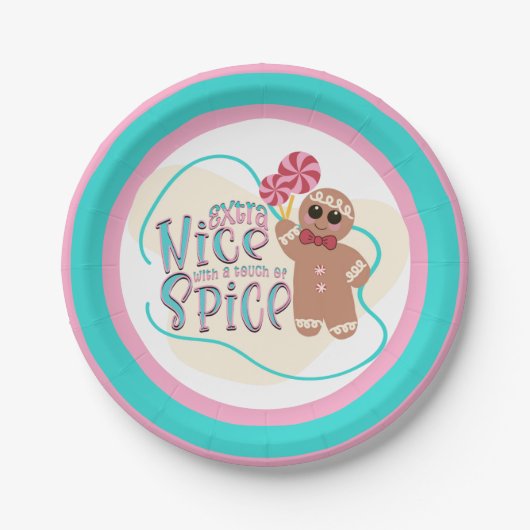 ジンジャーブレッドマンクリスマスパーティープレート ペーパープレート (正面)