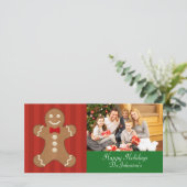 ジンジャーブレッドマンクリスマスフォトカード シーズンカード (スタンド正面)