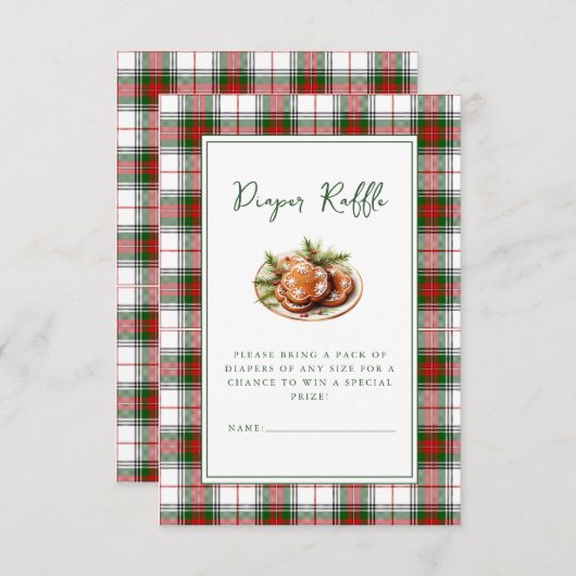 ジンジャーブレッドマンクリスマスベビーシャワー エンクロージャーカード (正面/裏面)