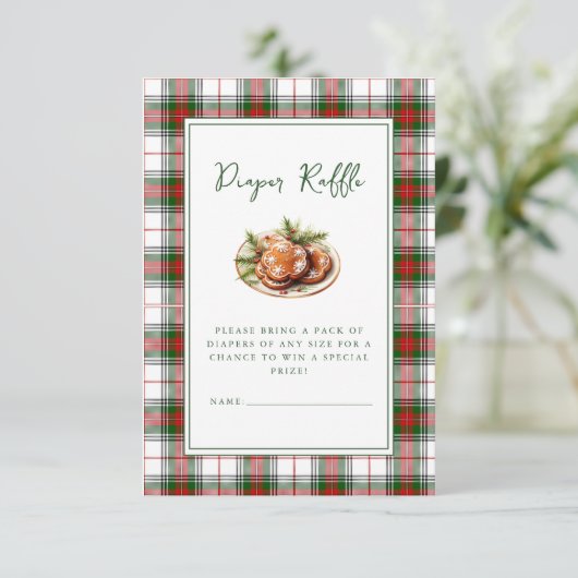 ジンジャーブレッドマンクリスマスベビーシャワー エンクロージャーカード (スタンド正面)