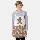 ジンジャーブレッドマンクリスマスホリデークッキーベーキング エプロン (着用した状態)
