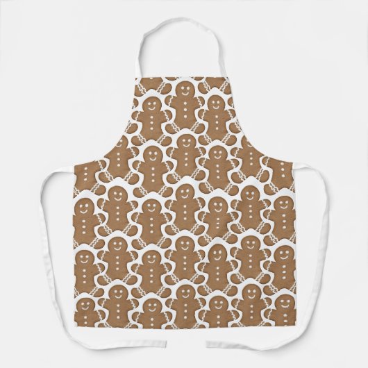 ジンジャーブレッドマンクリスマスホリデークッキーベーキング エプロン (正面)