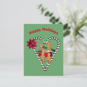 ジンジャーブレッドマンクリスマスホリデーポストカード シーズンポストカード (スタンド正面)