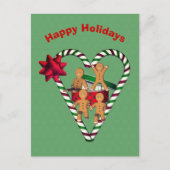 ジンジャーブレッドマンクリスマスホリデーポストカード シーズンポストカード (正面)