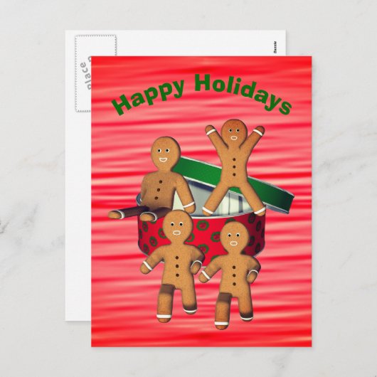 ジンジャーブレッドマンクリスマスホリデーポストカード シーズンポストカード (正面/裏面)