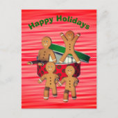 ジンジャーブレッドマンクリスマスホリデーポストカード シーズンポストカード (正面)