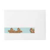 ジンジャーブレッドマンクリスマス差出人住所ラベル ラップアラウンドラベル (正面)