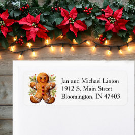 ジンジャーブレッドマンクリスマス差出人住所 ラベル