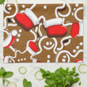 ジンジャーブレッドマンクリスマス キッチンタオル (折り畳み)