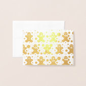 ジンジャーブレッドマングリーティングカード 箔カード (封筒付き正面)