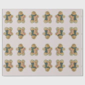 ジンジャーブレッドマングリーンブラウンレッド | ラッピングペーパー (フラット)