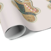 ジンジャーブレッドマングリーンブラウンレッド | ラッピングペーパー (ロールコーナー)