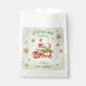ジンジャーブレッドマングリーンレッドクリスマスベビーシャワー フェイバーバッグ (正面)