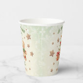 ジンジャーブレッドマングリーンレッドクリスマスベビーシャワー 紙コップ (右)