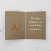 ジンジャーブレッドマンコokies 可愛いクリスマス シーズンカード (内部)