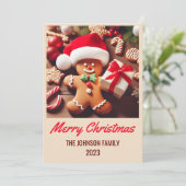 ジンジャーブレッドマンサンタクロース – メリークリスマス シーズンカード (スタンド正面)