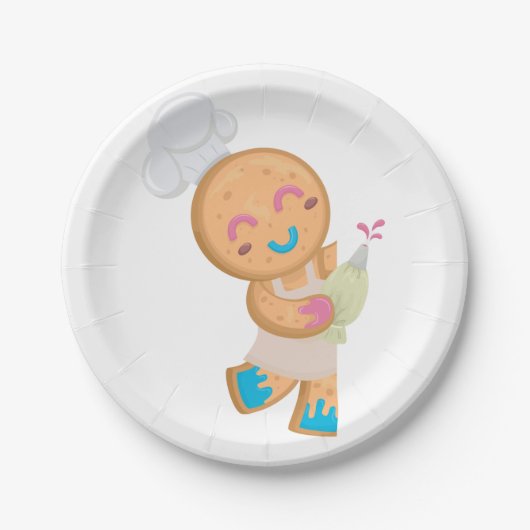 ジンジャーブレッドマンシェフ ペーパープレート (正面)