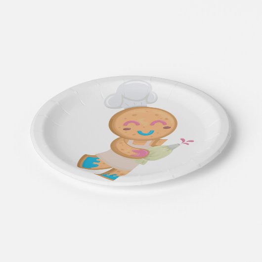 ジンジャーブレッドマンシェフ ペーパープレート (アングル)