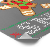ジンジャーブレッドマンシャツギフトああスナップクリスマス醜い ポスター (角)