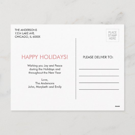 ジンジャーブレッドマンスウィートホリデーポストカード シーズンポストカード (裏面)