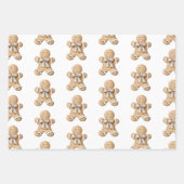 ジンジャーブレッドマンスターサンタクリスマス ラッピングペーパーシート (正面)