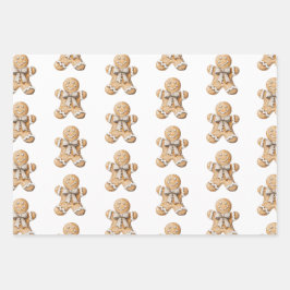 ジンジャーブレッドマンスターサンタクリスマス ラッピングペーパーシート