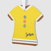 ジンジャーブレッドマンスーツ黄色のクリスマスの置物 オーナメント (正面)