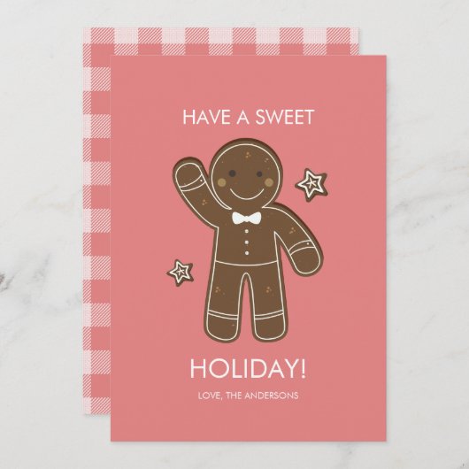 ジンジャーブレッドマンズスウィートホリデーカード シーズンカード (正面/裏面)