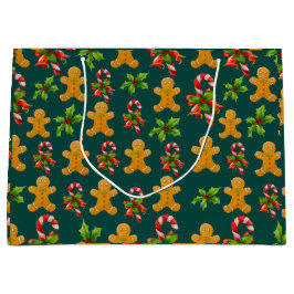 ジンジャーブレッドマンデザイン ラージペーパーバッグ