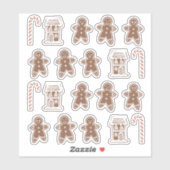 ジンジャーブレッドマンハウスキャンディケーンクリスマスクッキー シール (シート)