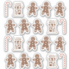 ジンジャーブレッドマンハウスキャンディケーンクリスマスクッキー シール
