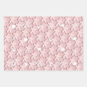 ジンジャーブレッドマンハウスクリスマススノーフレークスピンク ラッピングペーパーシート (正面)