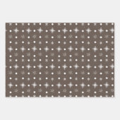 ジンジャーブレッドマンハウスクリスマススノーフレークスブラウン ラッピングペーパーシート (正面3)