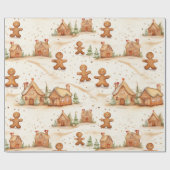 ジンジャーブレッドマンハウスクリスマスラッピング紙 ラッピングペーパー (フラット)