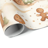 ジンジャーブレッドマンハウスクリスマスラッピング紙 ラッピングペーパー (ロールコーナー)