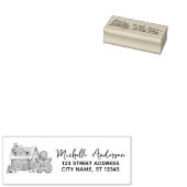 ジンジャーブレッドマンハウスクリスマス差出人住所 ラバースタンプ (押印)