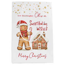 ジンジャーブレッドマンハウスグランドドータークリスマス ミディアムペーパーバッグ