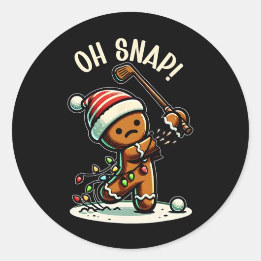 ジンジャーブレッドマンパジャマおもしろい&PJSクリスマスホリデイ ラウンドシール (正面)