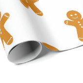 ジンジャーブレッドマンパターンのクリスマスラッピング紙 ラッピングペーパー (ロールコーナー)