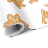 ジンジャーブレッドマンパターンクリスマスかわいい ラッピングペーパー (ロールコーナー)