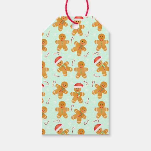 ジンジャーブレッドマンパターン ギフトタグ (正面)
