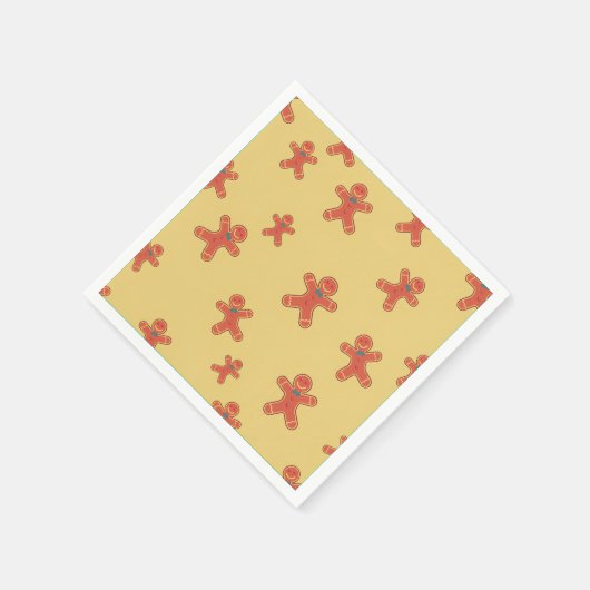 ジンジャーブレッドマンパターン スタンダードカクテルナプキン (角)