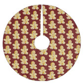 ジンジャーブレッドマンパターン ブラッシュドポリエステルツリースカート (正面)