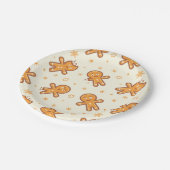 ジンジャーブレッドマンパターン ペーパープレート (アングル)