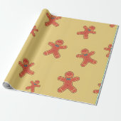ジンジャーブレッドマンパターン ラッピングペーパー (アンロールド)