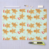 ジンジャーブレッドマンパターン 薄葉紙 (クラフト)