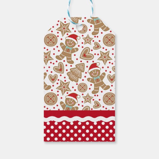 ジンジャーブレッドマンパーソナライズされたクリスマス ギフトタグ (裏面)